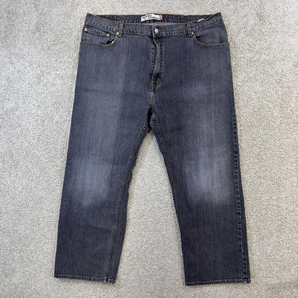 Levis 559 Relaxed Straight Jeans Mens 42x30 Faded Black Gray Stretch Denim